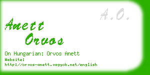 anett orvos business card